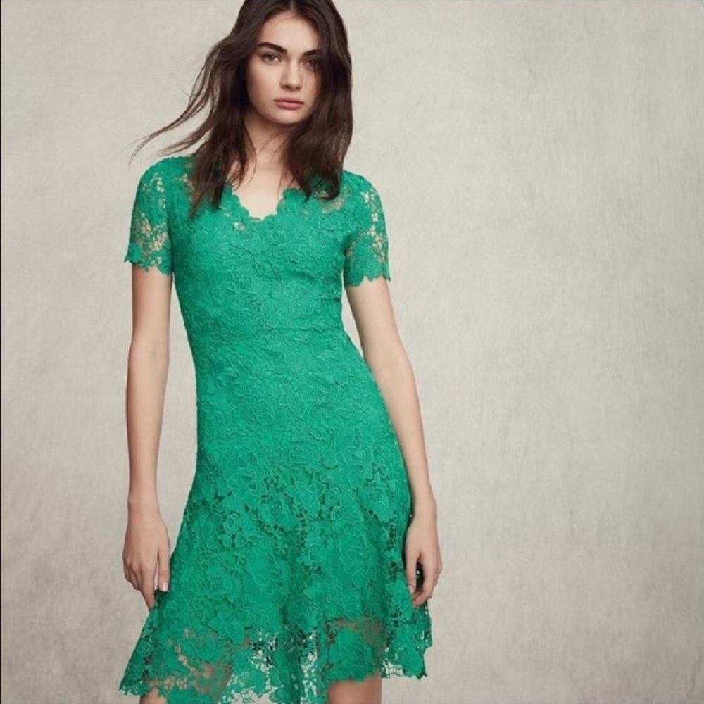 Elie Tahari Grass Green Lace Dress